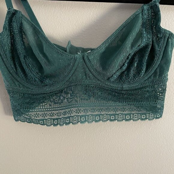 Intimately Free People Women 32C Green Get Off My Cloud Longline Underwire Bra - Picture 3 of 10